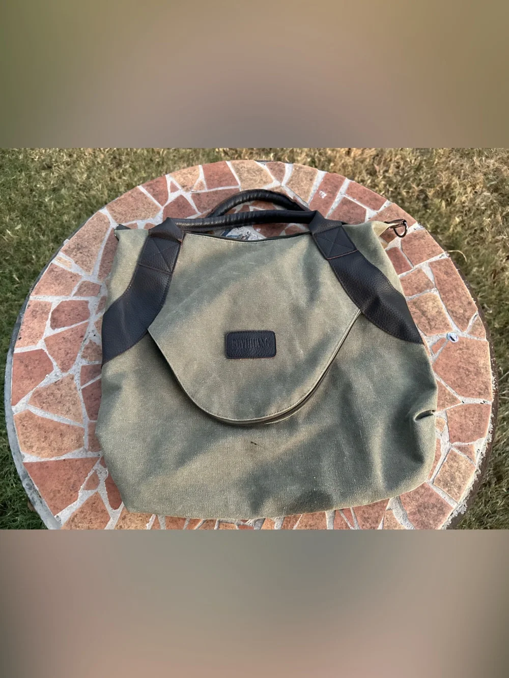 Huytang Canvas & Faux Leather Boho Shoulder Bag